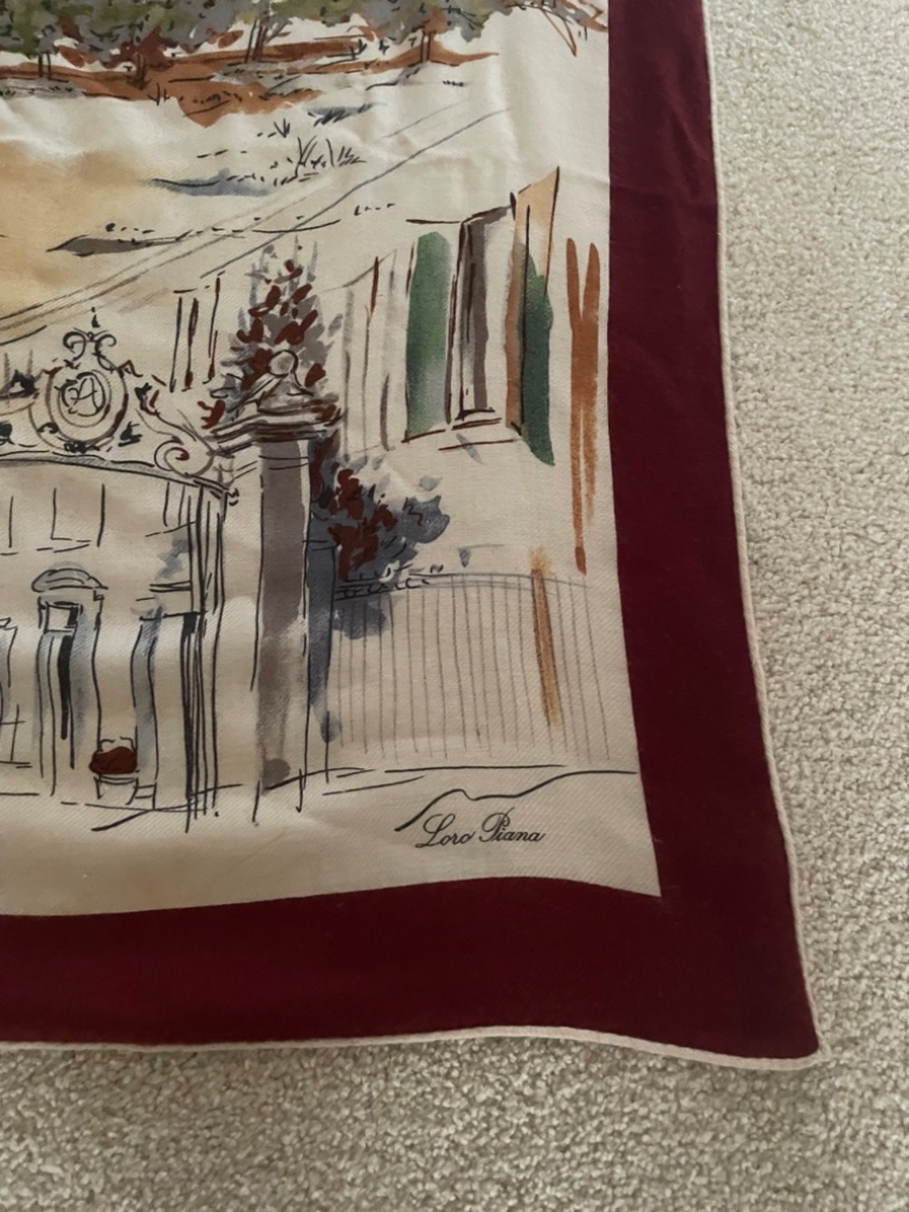 Loro Piana Ivory September Val D'orcia Cashmere & Silk Scarf